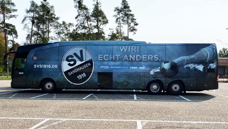 SV Sandhausen Bus Folierung und Beschriftung von Folienritter