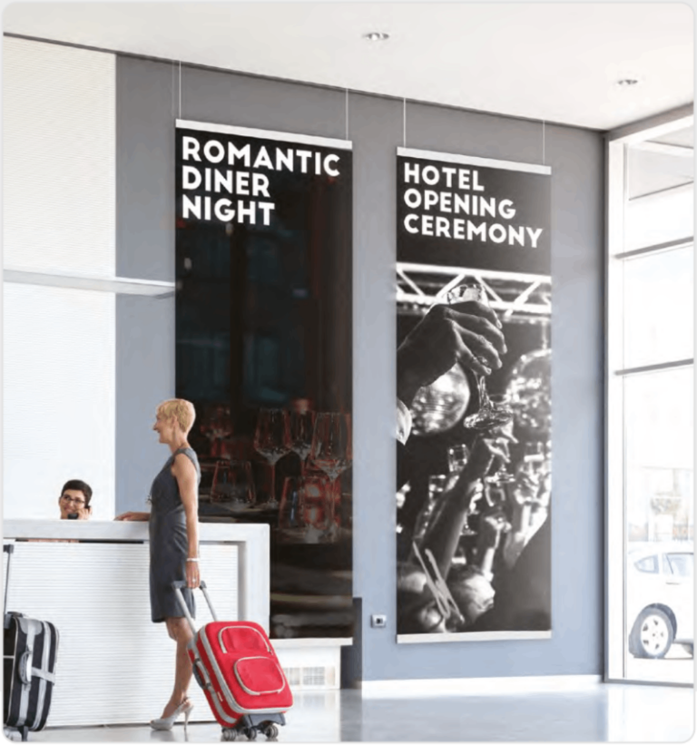 Die Folienritter Textilrahmen für großformatige Innenwerbung und Rauminszenierung